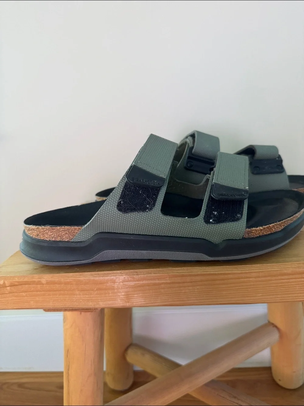 Birkenstock Olive Green Two-Strap Mens Sandals